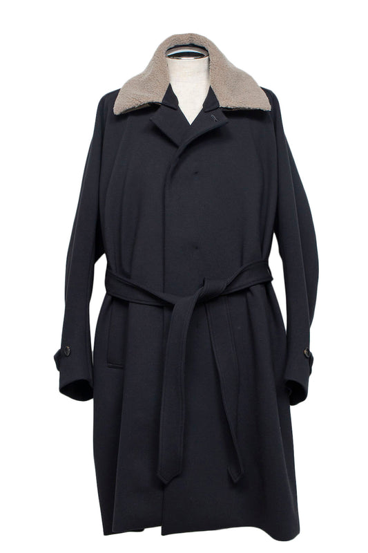 LB26AW-CO10-DFB | DOWN FABRICステンカラーコート | BLACK