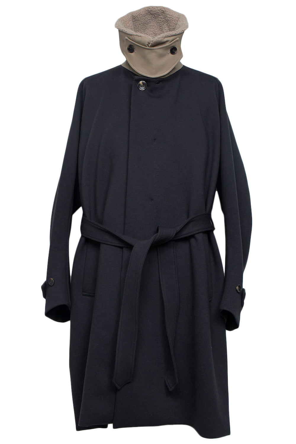 LB26AW-CO10-DFB | DOWN FABRICステンカラーコート | BLACK