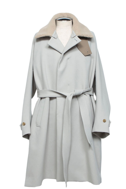 <LAST 1点> LB26AW-CO10-DFB | DOWN FABRICステンカラーコート | LIGHT GRAY
