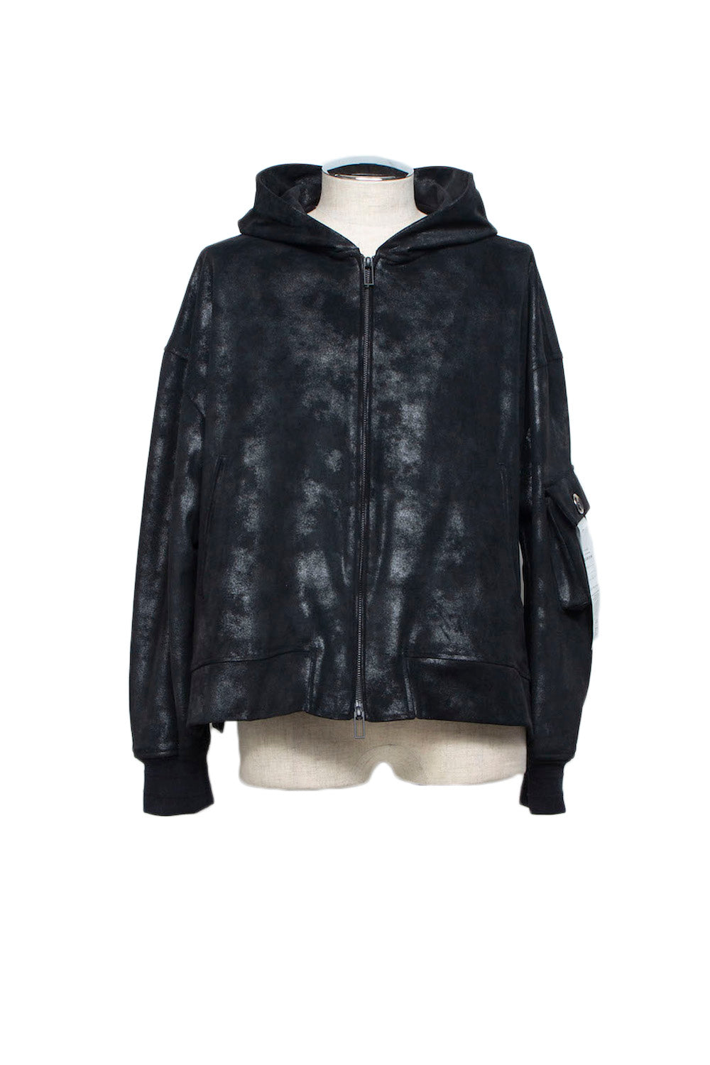 LB26AW-HD09-FFN | FAKE-FAKE-LEATHERダブルジップフーディ | BLACK