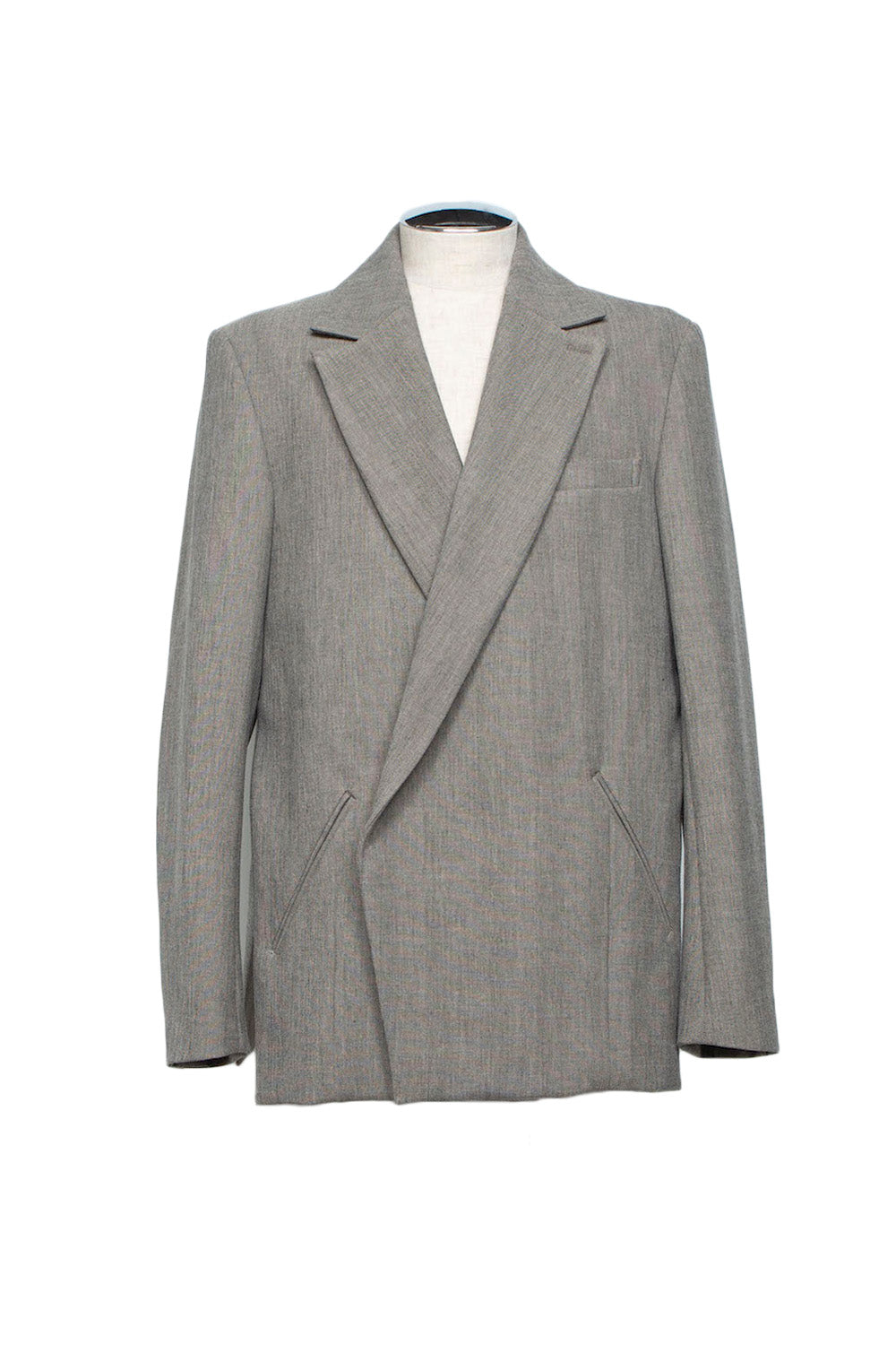 <LAST 1点> LB26AW-JK11-LTD | ノッチドラペルダブルブレストテーラードジャケット | HERRINGBONE GR