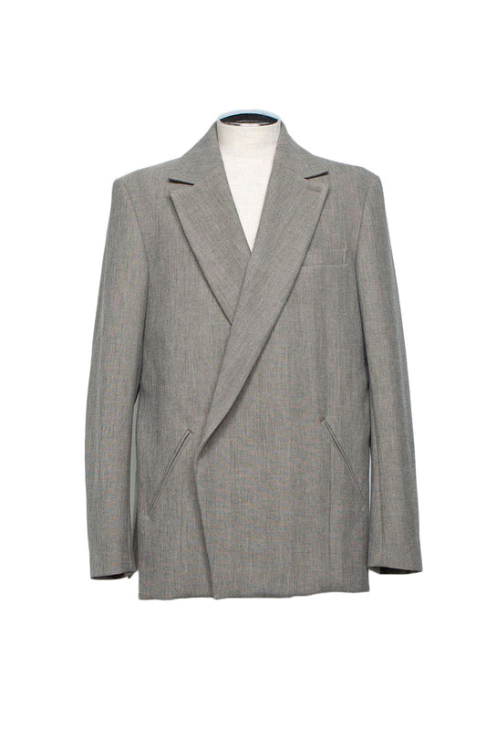 <LAST 1点> LB26AW-JK11-LTD | ノッチドラペルダブルブレストテーラードジャケット | HERRINGBONE GR