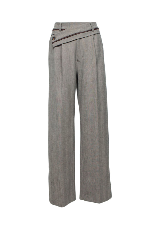 <LAST 1点> LB26AW-PT11-LTD | ダブルクロスリュクスツイード ツイステッドウエストトラウザー | HERRINGBONE GR
