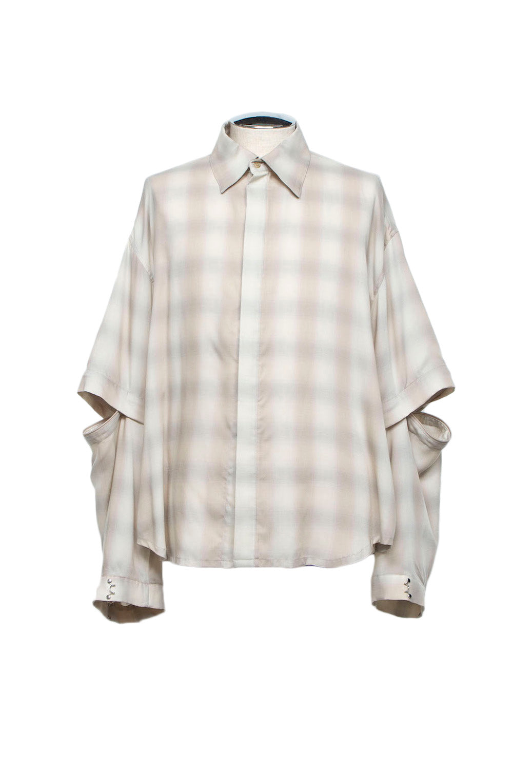 LB26AW-SH11-AMZ |  アムンゼン デタッチャブルスリーブシャツ | BEIGE CHECK