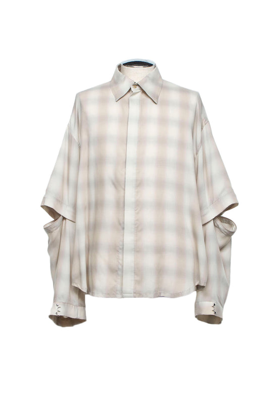 LB26AW-SH11-AMZ |  アムンゼン デタッチャブルスリーブシャツ | BEIGE CHECK