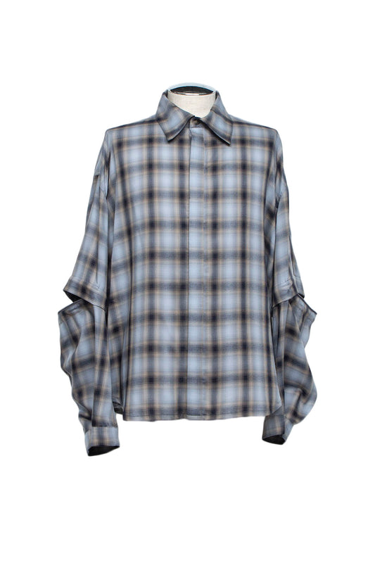 LB26AW-SH11-AMZ |  アムンゼン デタッチャブルスリーブシャツ | BLUE CHECK