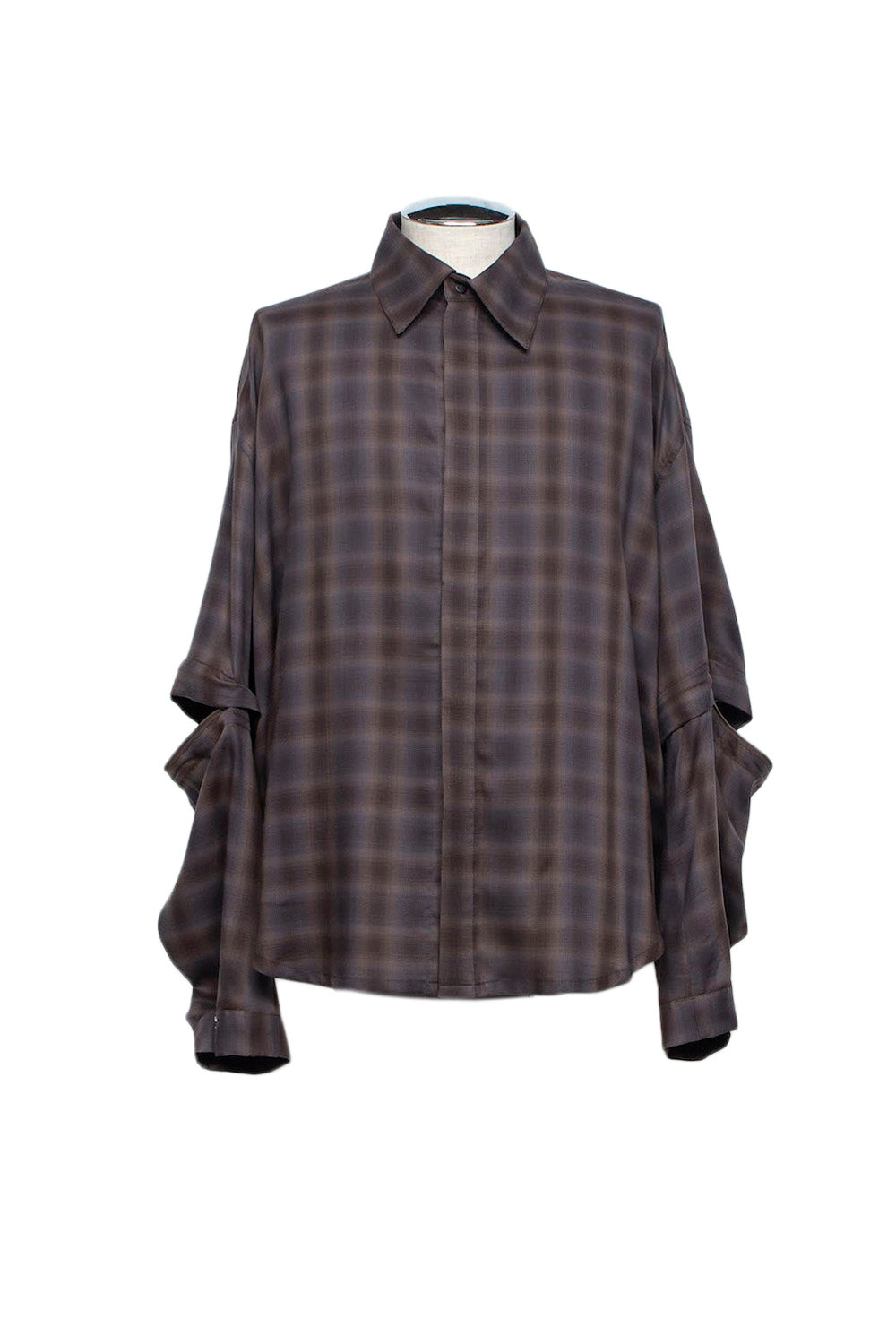 LB26AW-SH11-AMZ |  アムンゼン デタッチャブルスリーブシャツ | BROWN CHECK