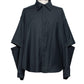 <LAST 1点> LB26AW-SH11-SCO |  SUPER140Sウール デタッチャブルスリーブシャツ | BLACK