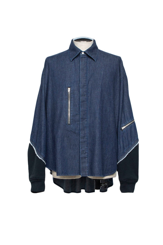 <LAST 1点> LB26AW-SH12-OWD |  ライトオンスデニムツイストスリーブシャツ | INDIGO WASHED