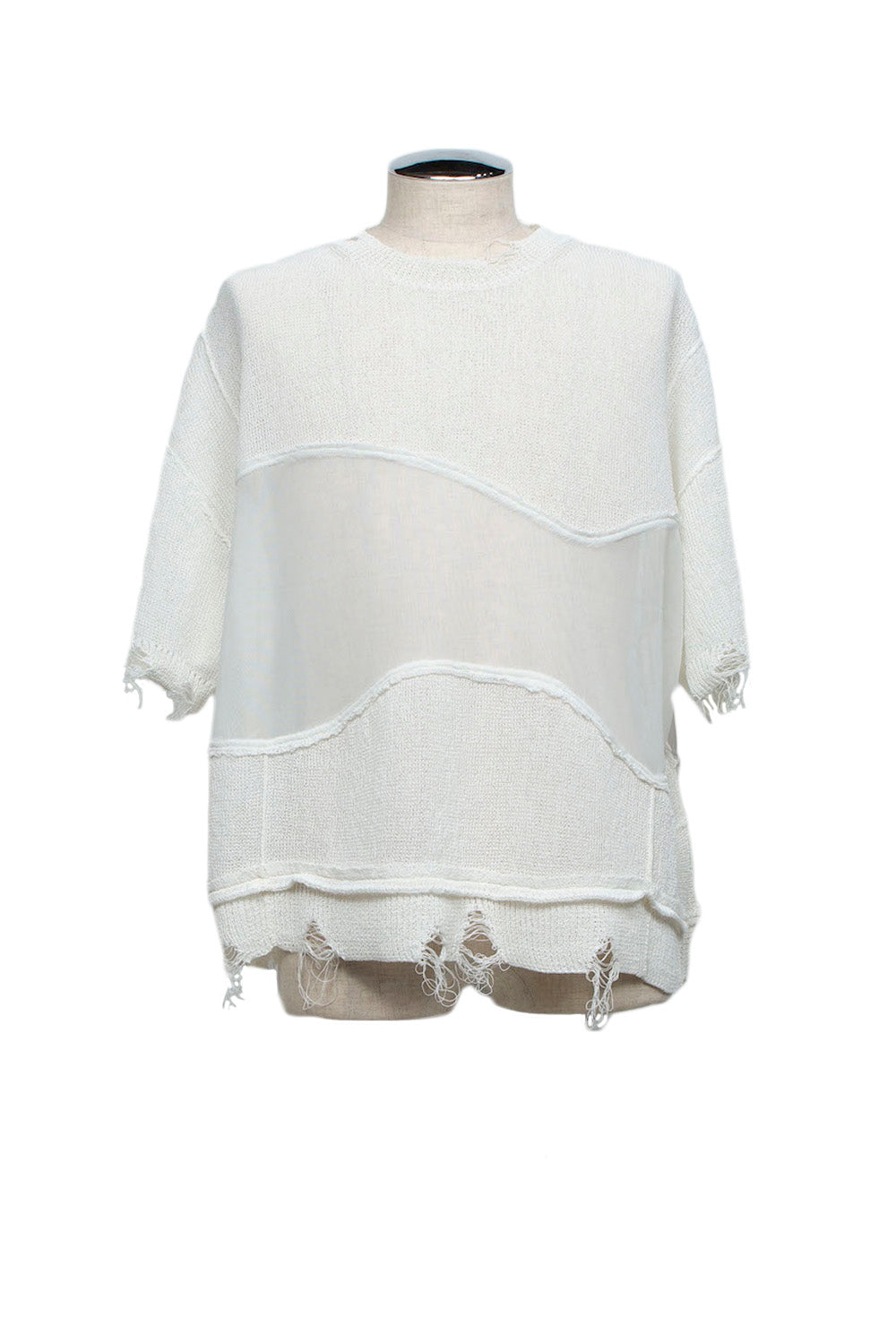 LB26SS-KN10 | アバセルペーパーヤーンリバースクラッシュドセーター | OFF WHITE