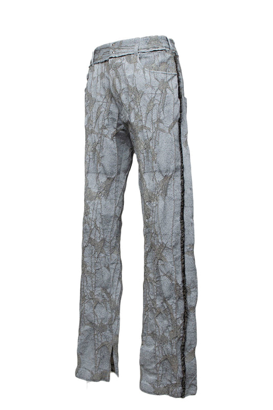 <LAST 1点> LB26SS-PT02-JQD | オリジナル蔦ジャガードローライズ5Pセミフレアパンツ | IVY×CONCRETE