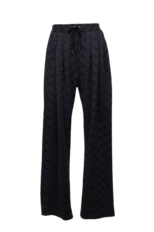 <LAST 1点> LB26SS-PT08-ETJ | フルエンブロイダリージャージーイージーパンツ | BLACK