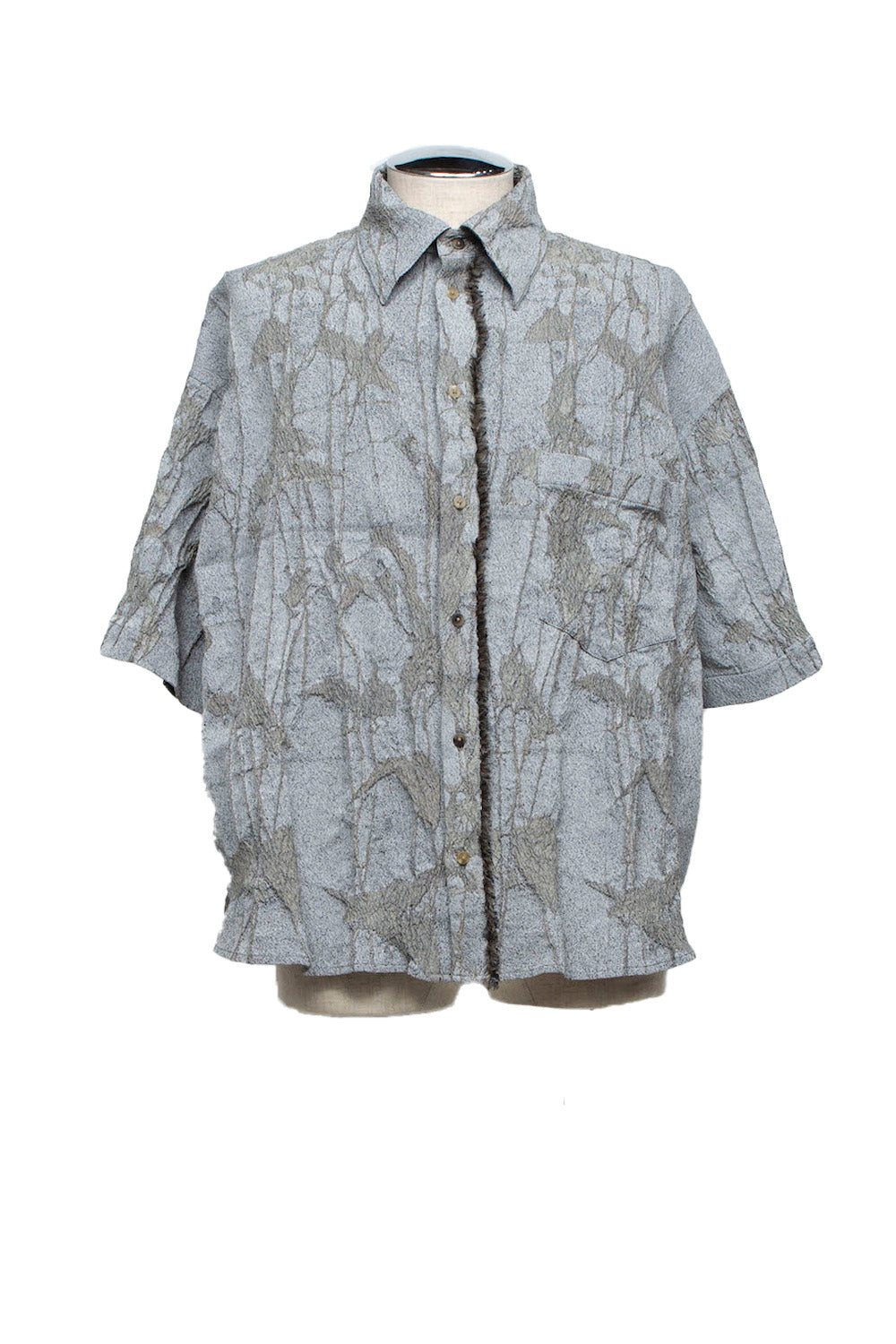 <LAST 1点> LB26SS-SH08-JQD | オリジナル蔦ジャガードショートスリーブコンパクトシャツ | IVY×CONCRETE