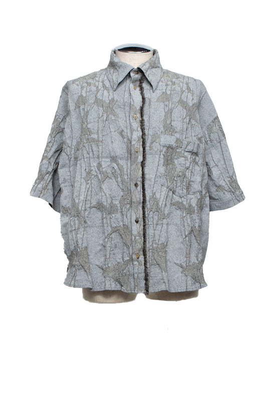 <LAST 1点> LB26SS-SH08-JQD | オリジナル蔦ジャガードショートスリーブコンパクトシャツ | IVY×CONCRETE