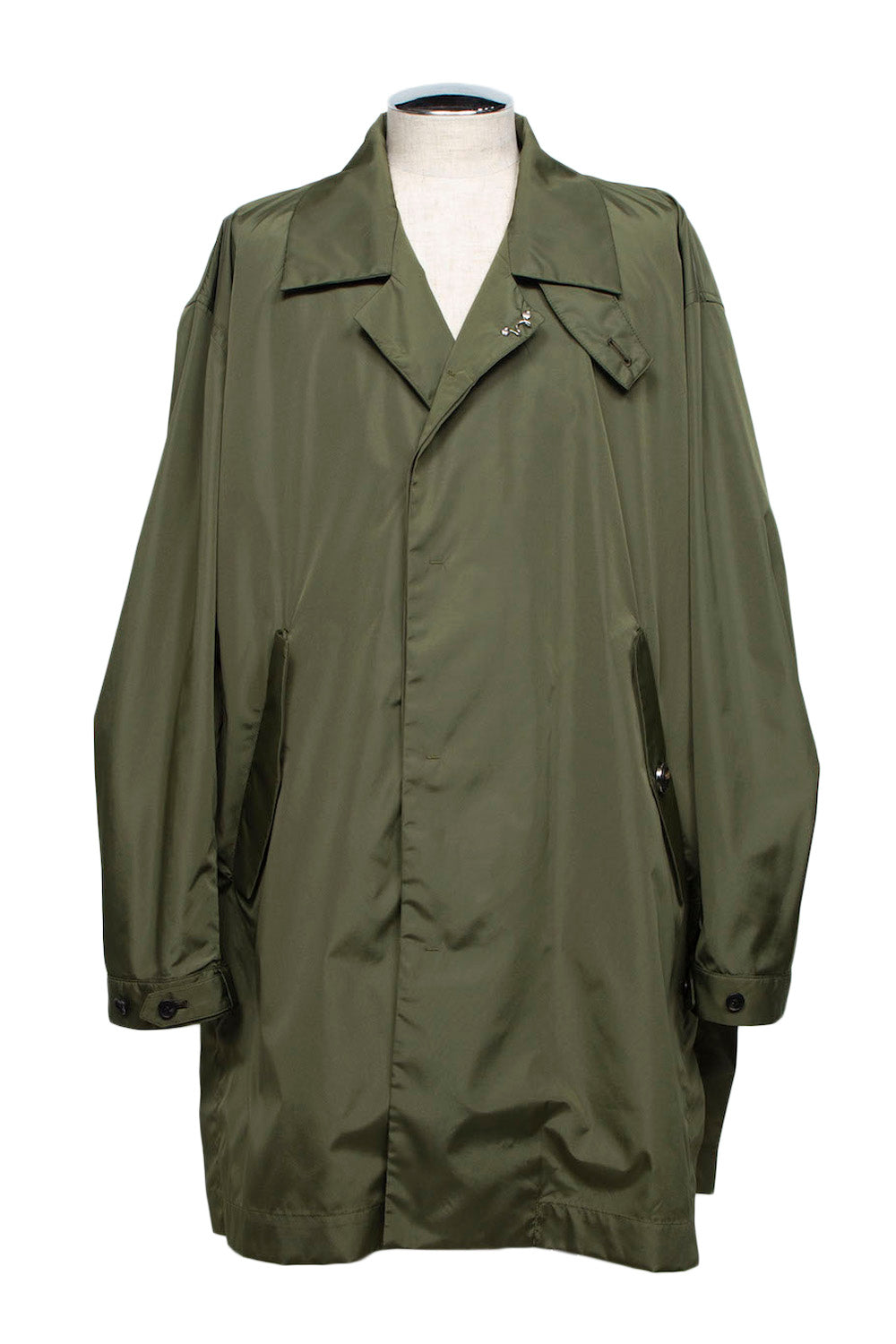LB26SS-SHCO01-TRT | TRUSSAIR®︎ TWILL セミロングステンカラーコート| MILITARY GREEN