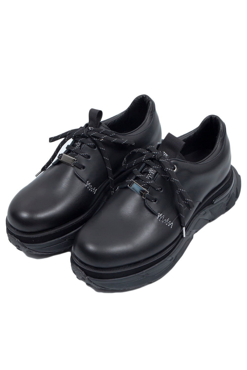 *Limited Edition* *Reprint Edition* LBLM-SHOES01 | Stitchwork Docking Leather Shoes | BLACK