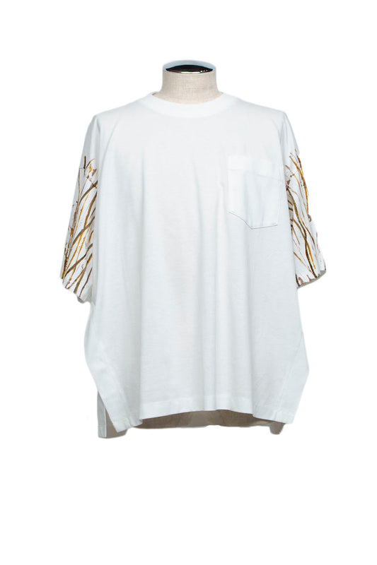 <LAST 1点> LBLM-TE09-HDP26SS | スーペリアピマコットンハンドペイントTシャツ | WHITE×IVY