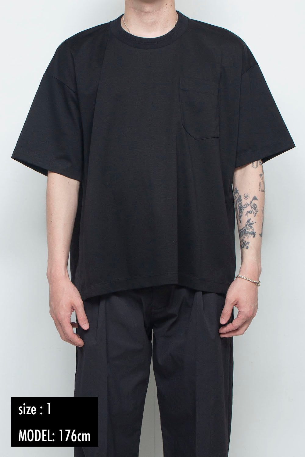 LBLM-TE09-PLN | スーペリアピマコットンオリジナルリブネックTシャツ | BLACK