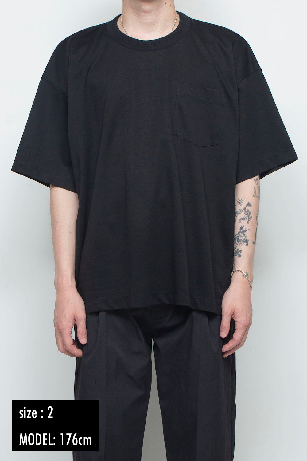 LBLM-TE09-PLN | スーペリアピマコットンオリジナルリブネックTシャツ | BLACK