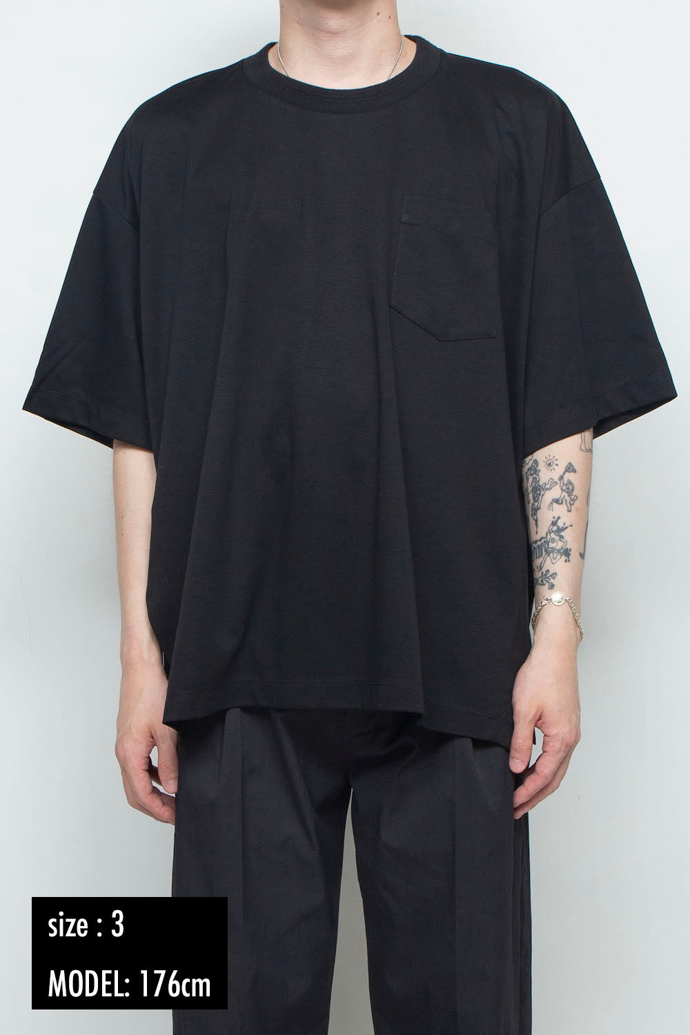 LBLM-TE09-PLN | スーペリアピマコットンオリジナルリブネックTシャツ | BLACK