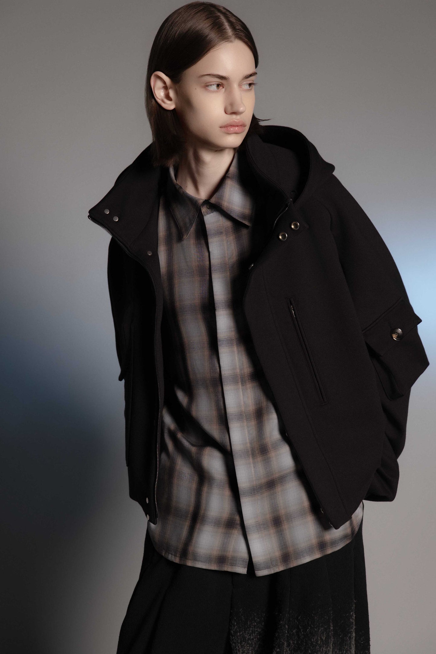 LB26AW-SH11-AMZ |  アムンゼン デタッチャブルスリーブシャツ | BLUE CHECK