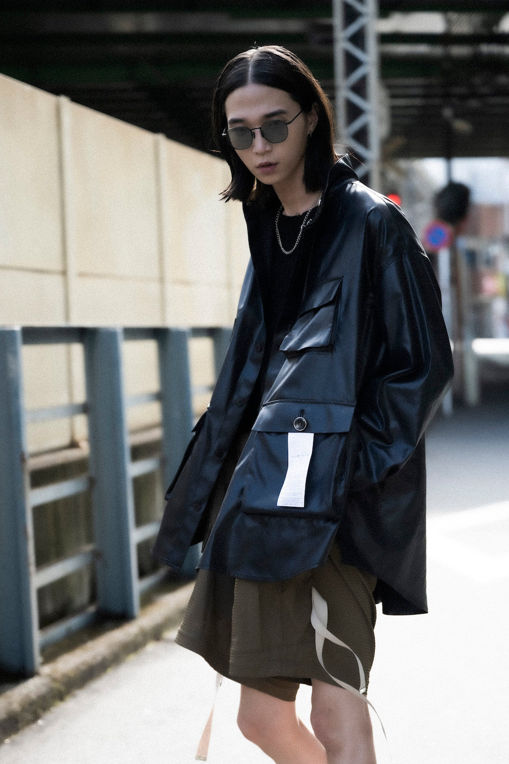 LB25SS-SH07-FFL| FAKE-FAKE LEATHER Ⅱ M-65モチーフシャツジャケット | BLACK