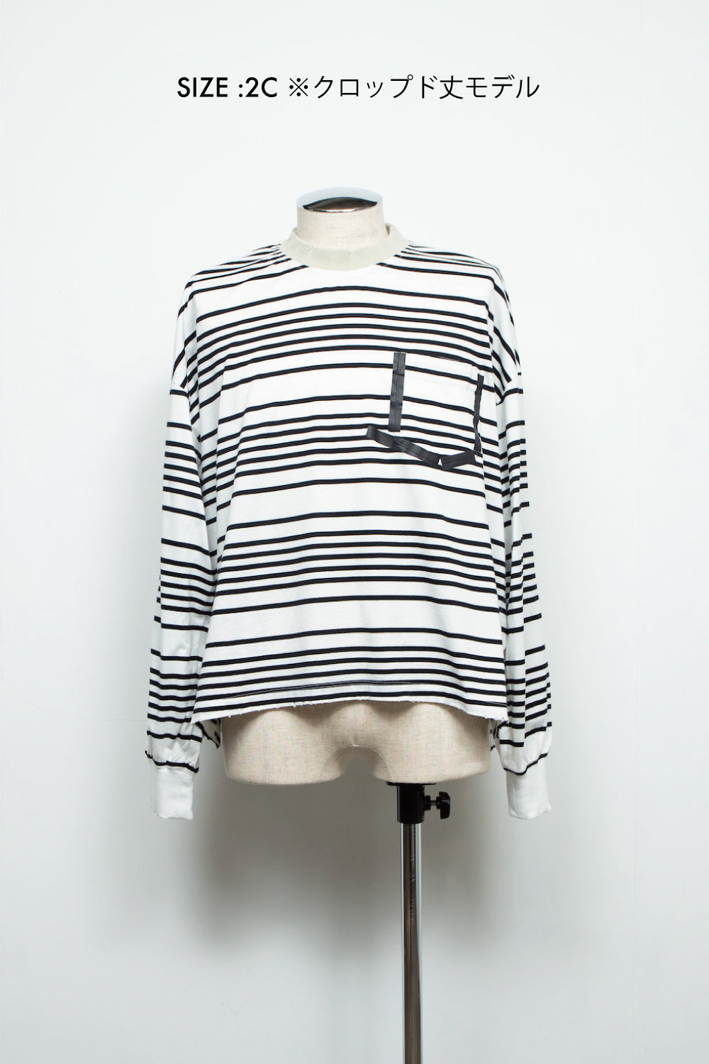 LB24AW-PO07-BOD | Taping Aid Damage Border Pullover | WHITE×ELFENBEIN