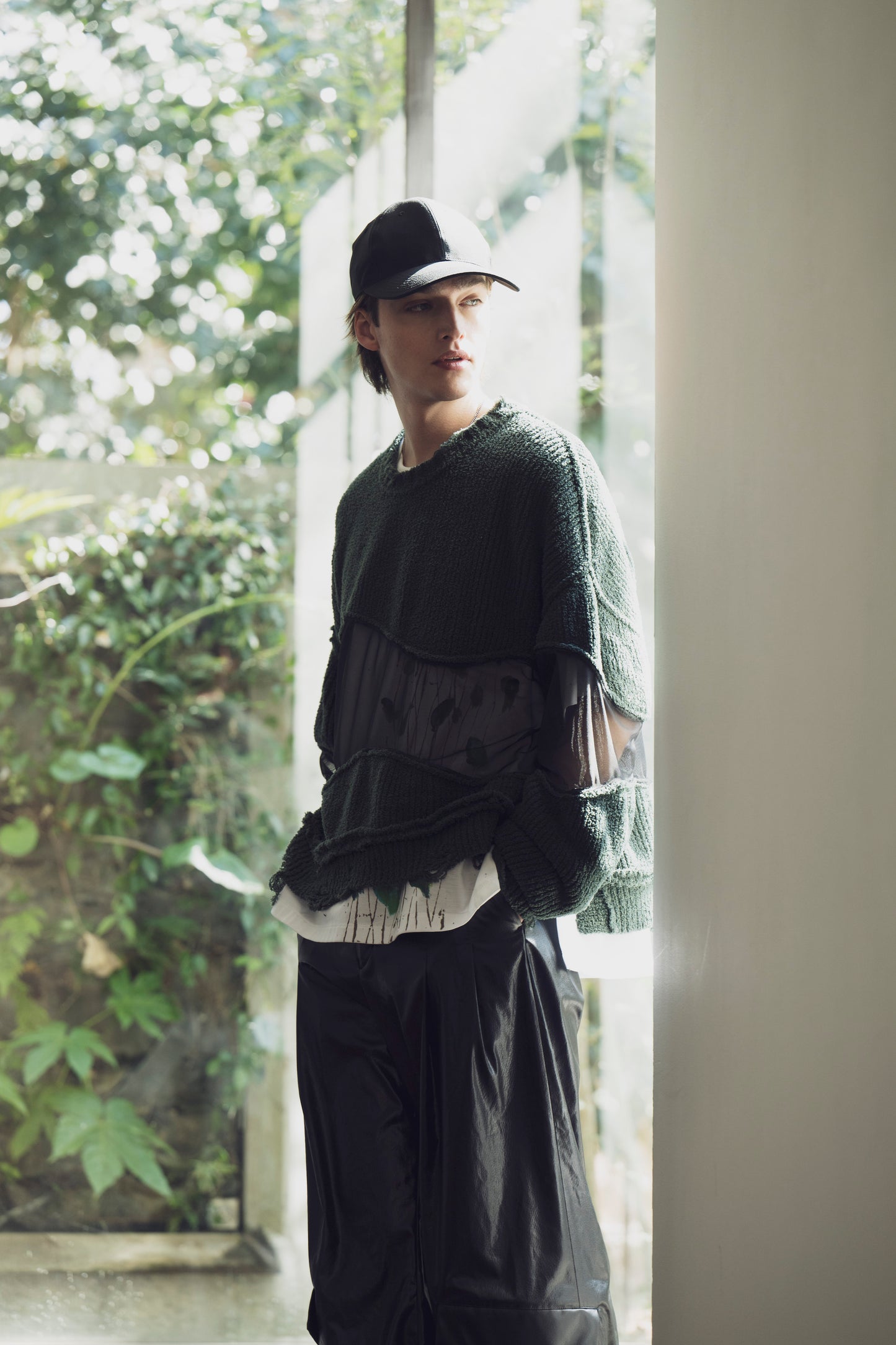 LB25AW-KN08 | Docking Reverse Crushed Sweater | BILLIARD GREEN