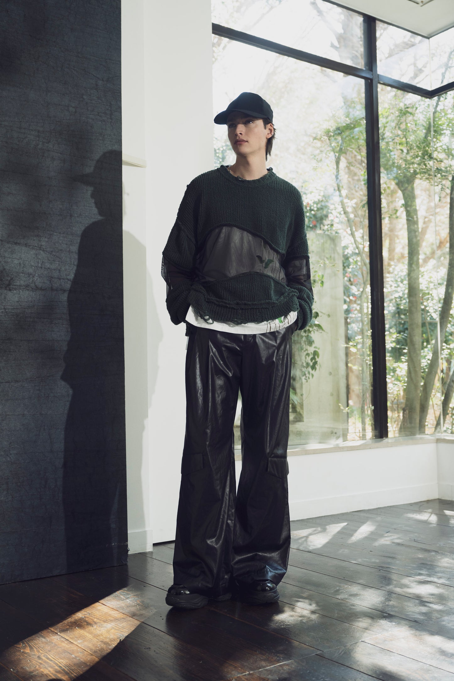 LB25AW-KN08 | Docking Reverse Crushed Sweater | BILLIARD GREEN