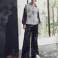 LB25AW-SH08-SPV-PVL | Velour Jersey Sleeve Easy Shirt | SKY GRAY x CHARCOAL