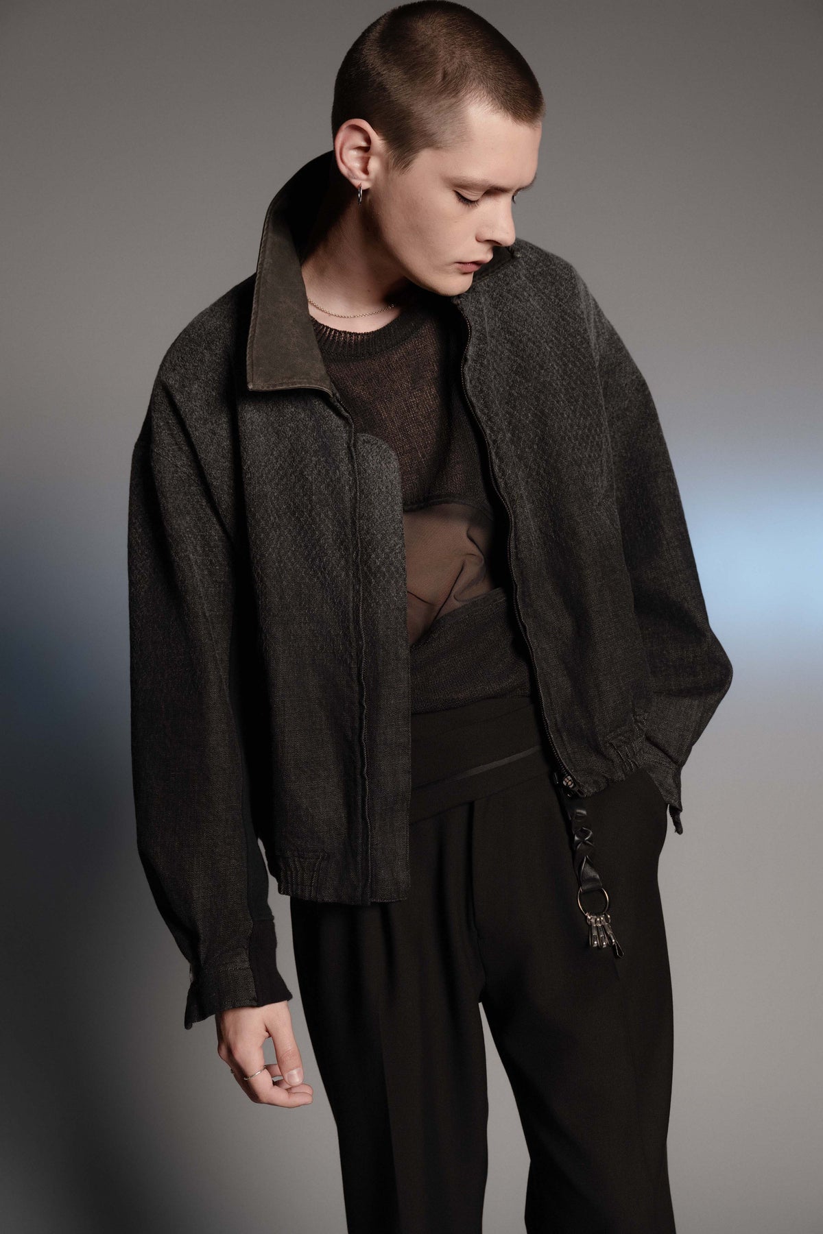 <last item> LB26SS-JK02-HPD | Foil Print Reconstructed Carpenter Denim Jacket | BLACK×FOIL</last>