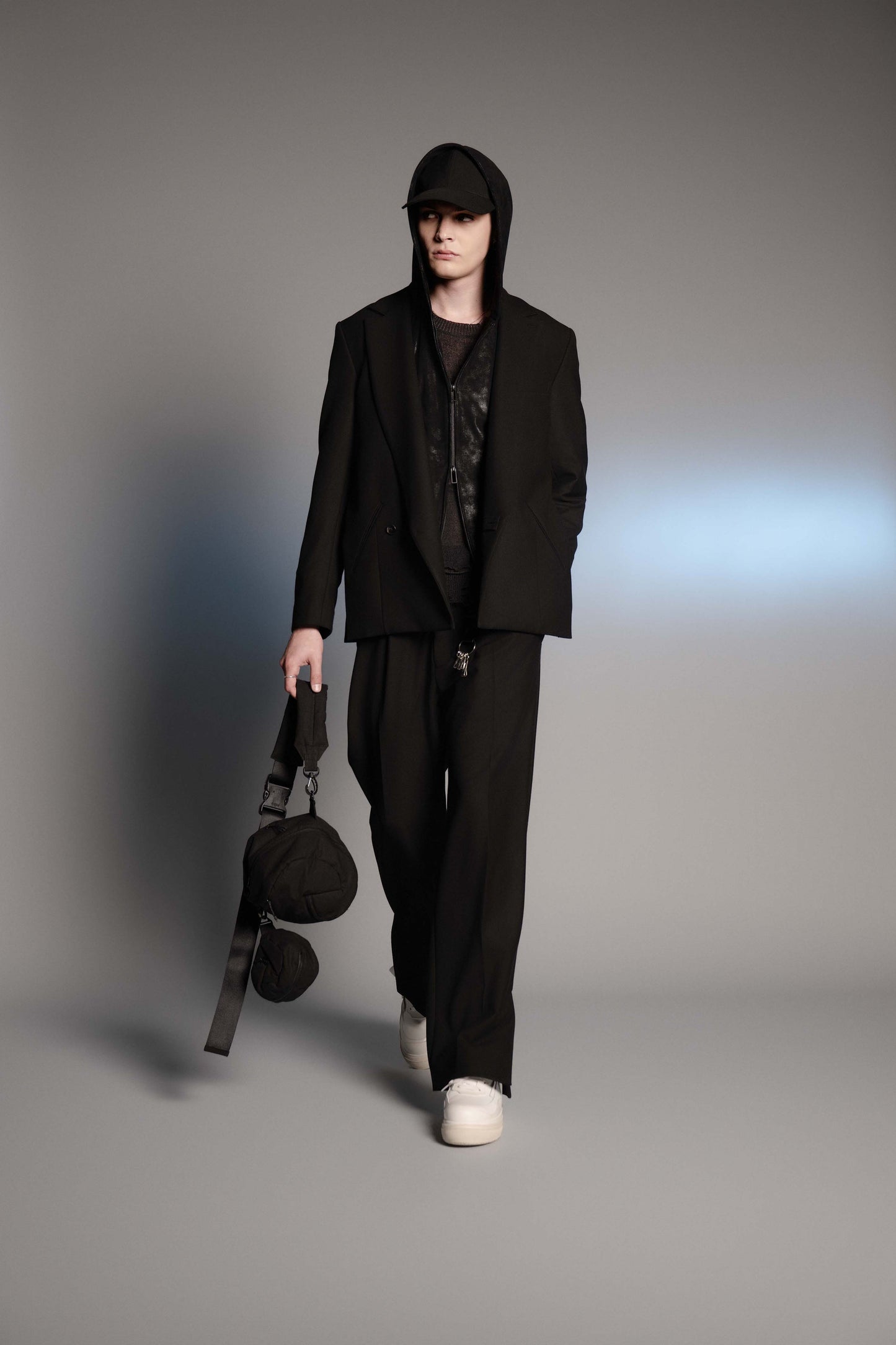 LB26AW-PT11-LTD | ダブルクロスリュクスツイード ツイステッドウエストトラウザー | BLACK