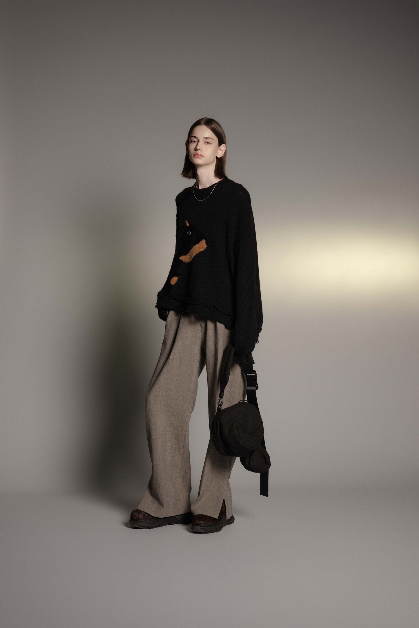 <LAST 1点> LB26AW-PT11-LTD | ダブルクロスリュクスツイード ツイステッドウエストトラウザー | HERRINGBONE GR