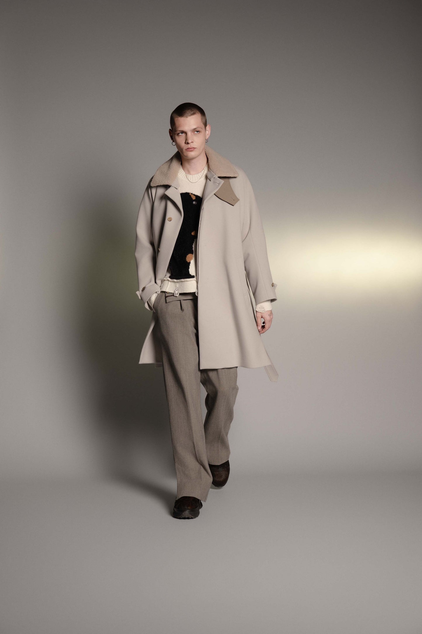 <LAST 1点> LB26AW-PT11-LTD | ダブルクロスリュクスツイード ツイステッドウエストトラウザー | HERRINGBONE GR