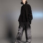 LB26AW-SH12-OWD | Light Ounce Denim Twist Sleeve Shirt | BLACK WASHED
