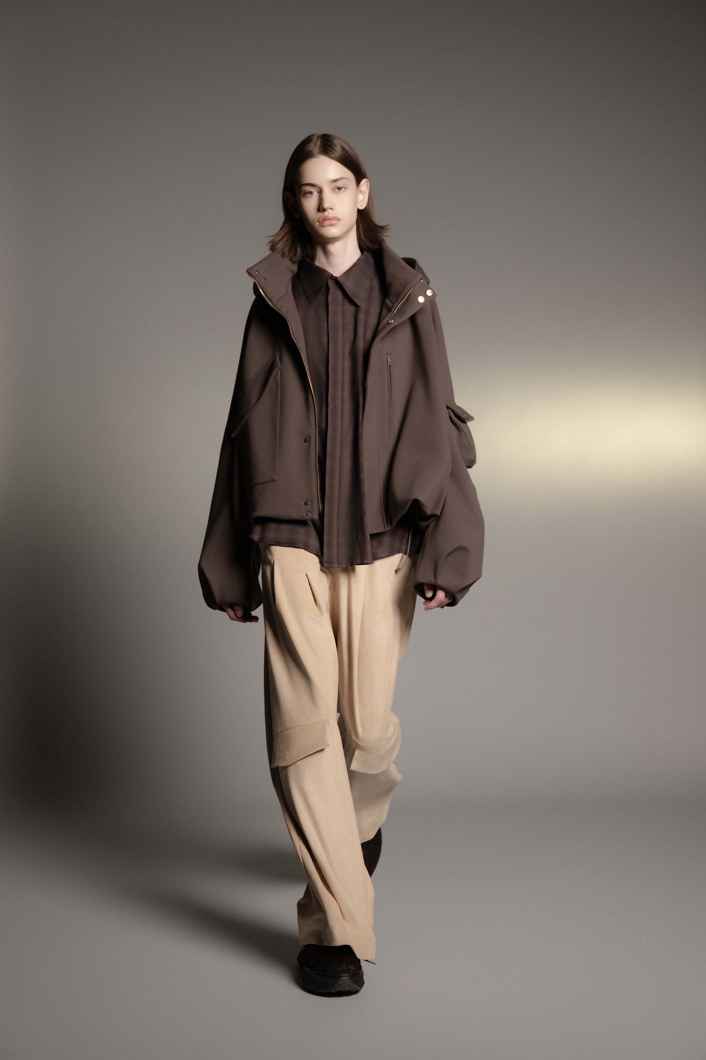 LB26AW-SH11-AMZ |  アムンゼン デタッチャブルスリーブシャツ | BROWN CHECK
