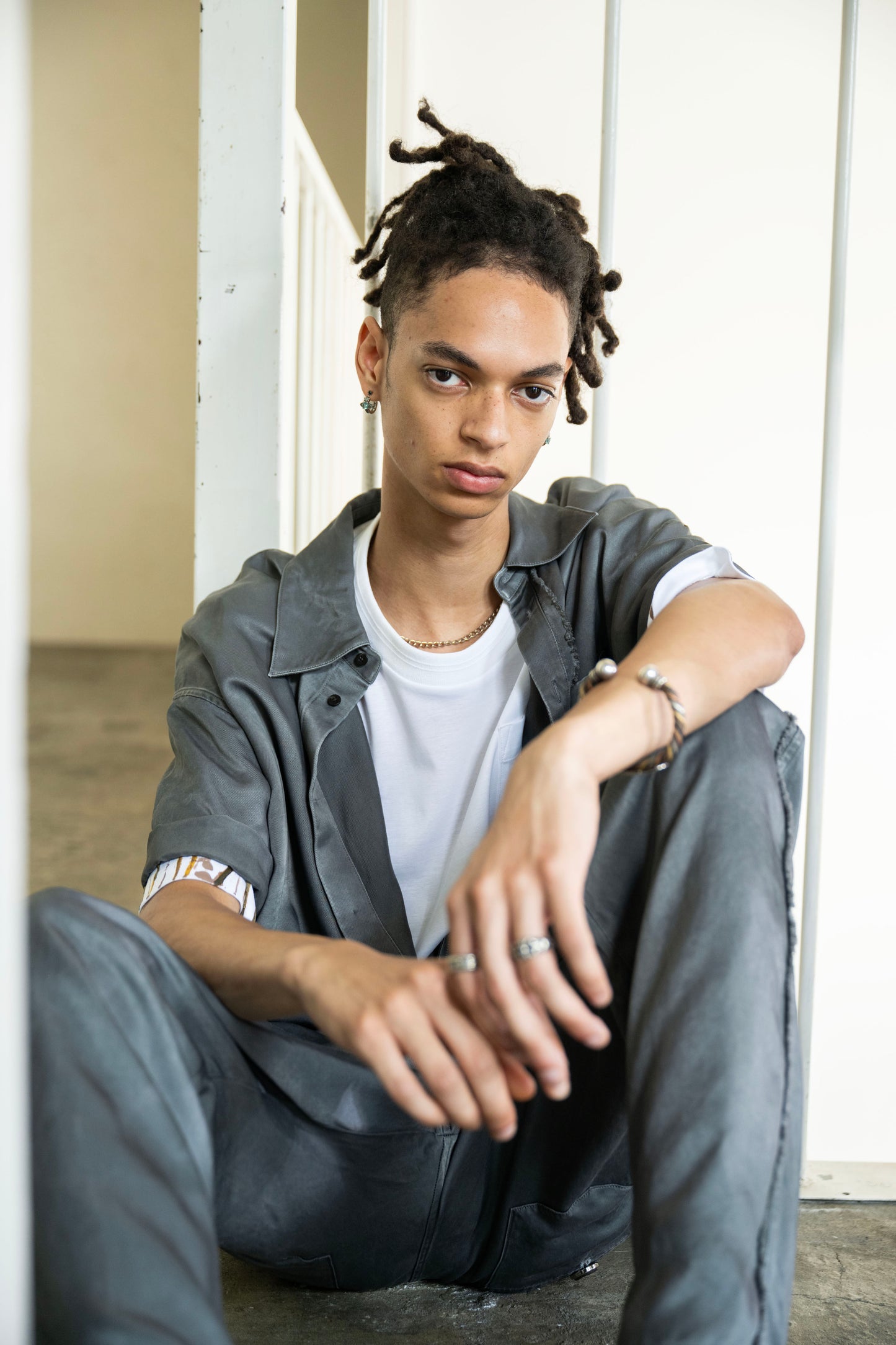 <LAST 1点> LB26SS-SH08-PDC | ピグメントウォッシュドショートスリーブコンパクトシャツ | SLATE GRAY