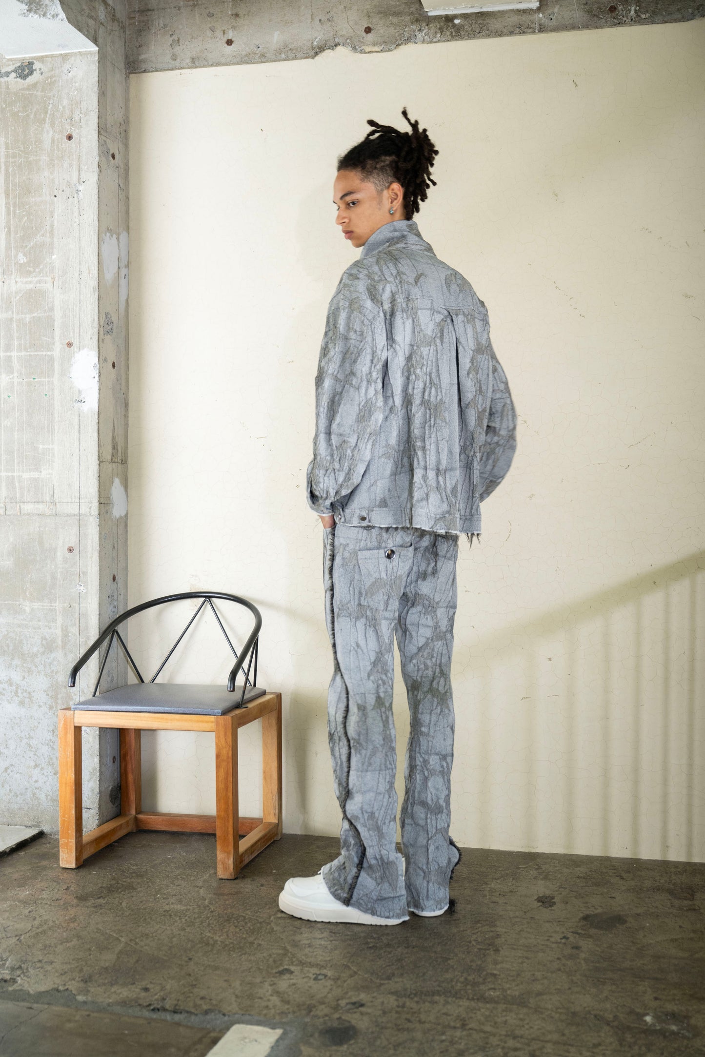 <LAST 1点> LB26SS-PT02-JQD | オリジナル蔦ジャガードローライズ5Pセミフレアパンツ | IVY×CONCRETE