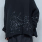 LB24SS-PO05-SFR-HP | Hand-painted sweatshirt pullover | BLACK 