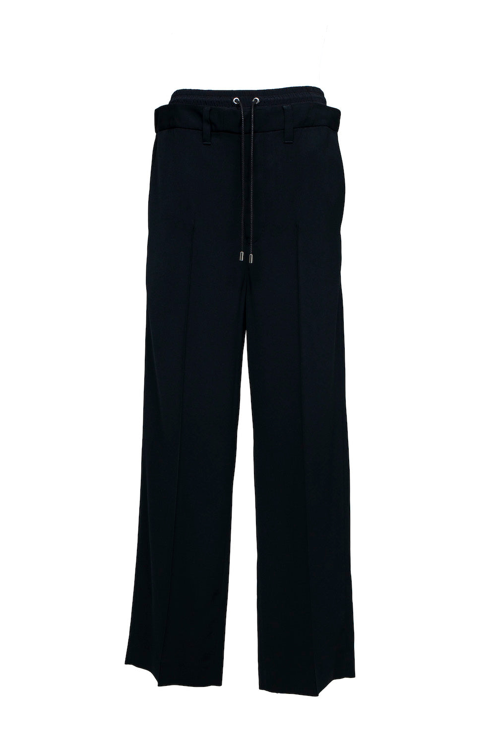 LB24SS-PT06-SLV-PL | Double waist straight trousers | BLACK×BLACK 