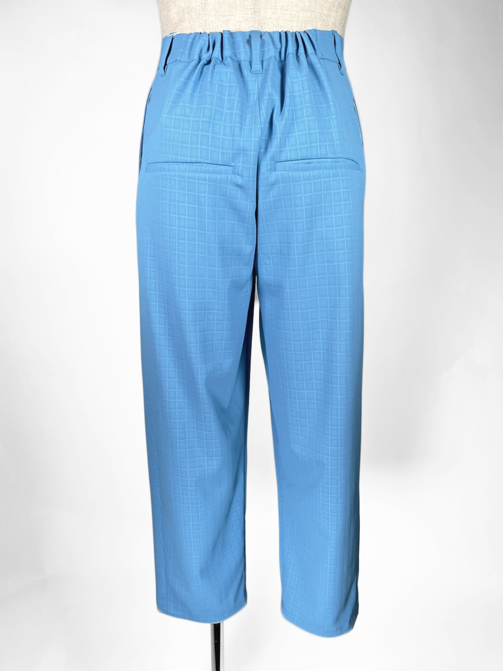 LB23SS-PT02-ERW | Embossed Lily Waltz Customized Tuck Trousers | ROYALBLUE