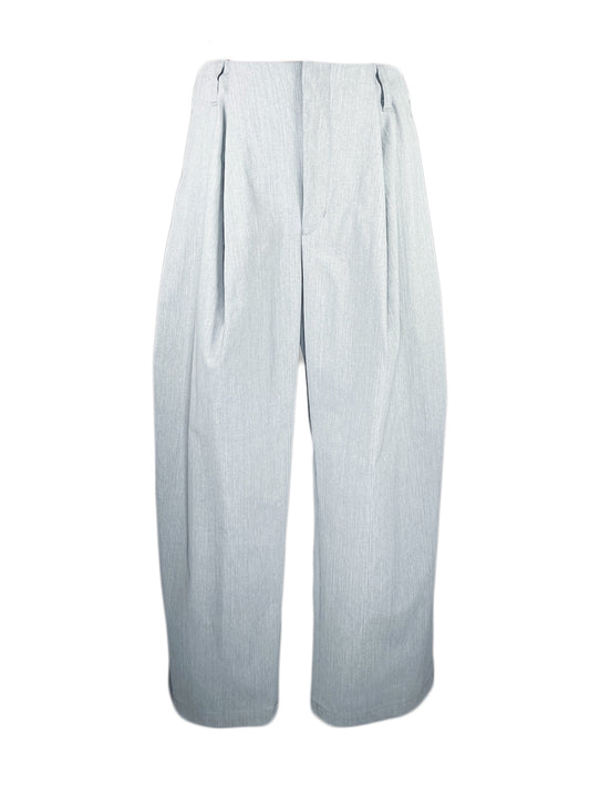LB23SS-PT05-PDN | 颜料染色口袋褶宽裤 | 白色颜料染色